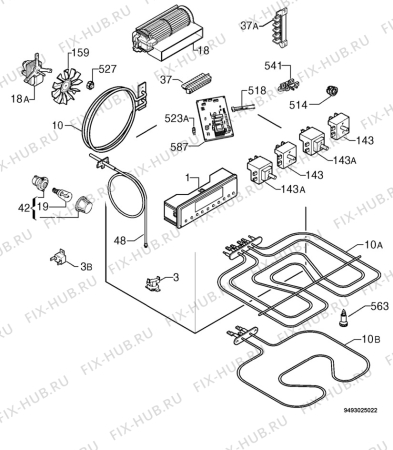 Взрыв-схема плиты (духовки) Privileg 328053 4/60311 - Схема узла Electrical equipment 268